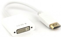 Переходник VCOM DisplayPort (M) -> DVI-D (F), 0.15m, Белый (CG602)