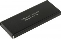 Внешний корпус ORIENT USB 3.0 для SSD M.2 (NGFF) SATA 6Gb/s (ASM1153E), поддержка TRIM, алюминий, черный цвет (30342) (3502U3)