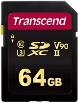 Карта памяти TRANSCEND 64 Гб, SDXC, Secure Digital XC, чтение: 285 Мб/с, запись: 180 Мб/с, V90 (TS64GSDC700S)