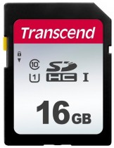 Карта памяти TRANSCEND 16 Гб, SDHC, Secure Digital HC,чтение: 95 Мб/с, запись: 45 Мб/с (TS16GSDC300S)