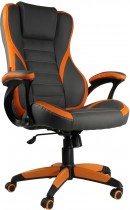 Кресло CHAIRMAN искусственная кожа, до 120 кг, материал крестовины: пластик, механизм качания, цвет: оранжевый, серый, Game 22 Gray/Orange, 00-0 (7023921/7019435)