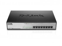 Коммутатор D-LINK неуправляемый, 8 портов Ethernet 1 Гбит/с, поддержка PoE/PoE+, установка в стойку (DGS-1008MP/A2A)