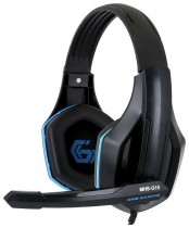 Гарнитура GEMBIRD проводные наушники с микрофоном, мониторные, 2 x mini jack 3.5 мм, 20-20000 Гц, импеданс: 32 Ом, регулятор громкости, Black/Blue, синий, чёрный (MHS-G10)