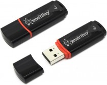 Флеш диск SMARTBUY 4 Гб, USB 2.0, Crown Black (SB4GBCRW-K)