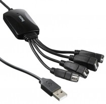 USB хаб BURO USB 2.0 4порт. черный (BU-HUB4-0.3-U2.0-SPLITTER)