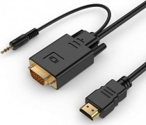 Переходник CABLEXPERT HDMI (M) - VGA (M) + 3.5мм mini jack, 5м (A-HDMI-VGA-03-5M)