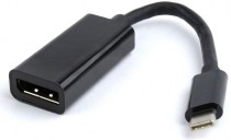 Адаптер CABLEXPERT переходник USB Type-C/DisplayPort, 15см, пакет (A-CM-DPF-01)