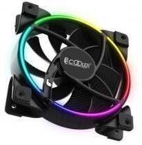 Вентилятор для корпуса PCCOOLER 120 мм, 800-1800 об/мин, 54.5 CFM, 31,4 дБ, 4-pin PWM, разноцветная подсветка (CORONA RGB)