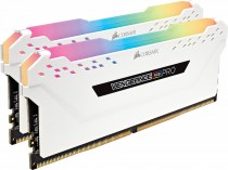 Комплект памяти CORSAIR 16 Гб, 2 модуля DDR4, 28800 Мб/с, CL18-19-19-39, 1.35 В, радиатор, подсветка, 3600MHz, Vengeance RGB PRO White, 2x8Gb KIT (CMW16GX4M2C3600C18W)