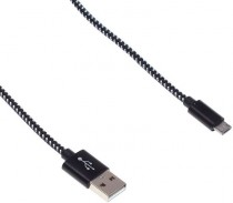 Кабель BURO Braided BHP RET MICUSB-BR USB A(m) micro USB B (m) 1м черный (BHP RET MICUSB-BR black)