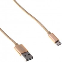 Кабель BURO Braided BHP RET MICUSB-BR USB A(m) micro USB B (m) 1м золотистый (BHP RET MICUSB-BR gold)