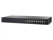 Коммутатор CISCO управляемый, возможность установки в стойку, 20 портов Ethernet 10/100/1000 Мбит/сек, 2 Gigabit mini-GBIC комбо порта (SRW2016-K9-EU)